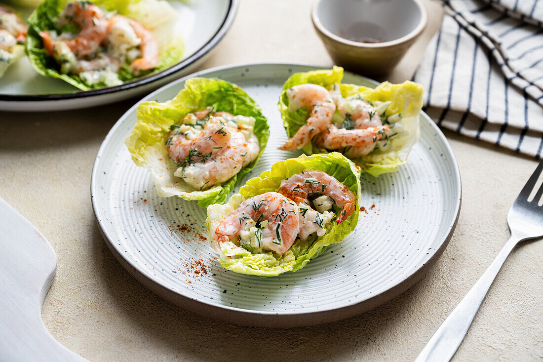 Crab cocktail lettuce cups