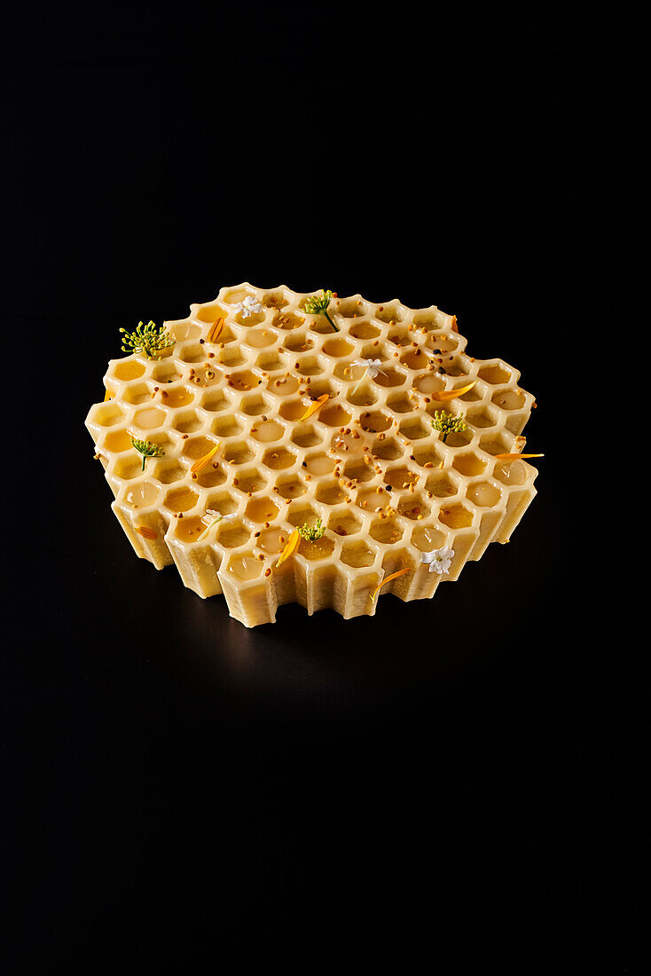 Honeycomb made from white chocolate