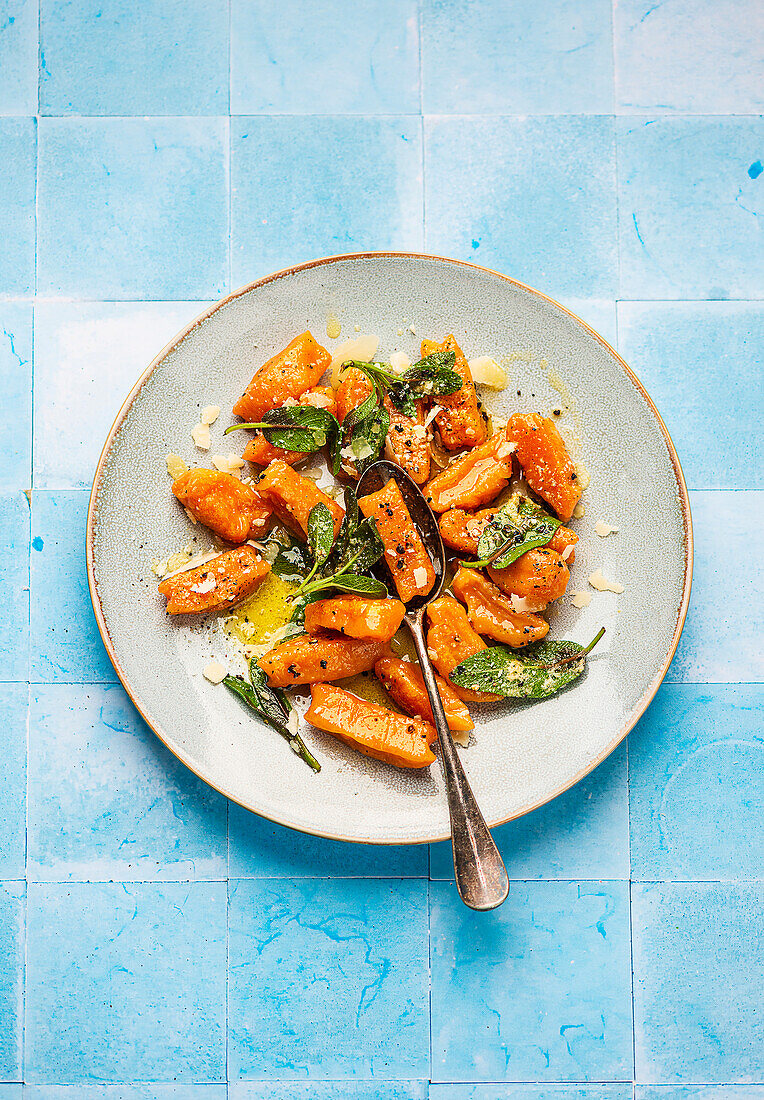 Sweet potato gnocchi with butter and crispy sage