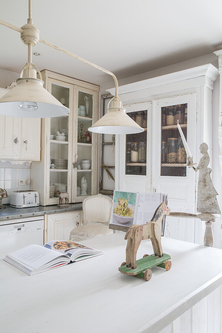 Country-style kitchen with rustic wooden decorations