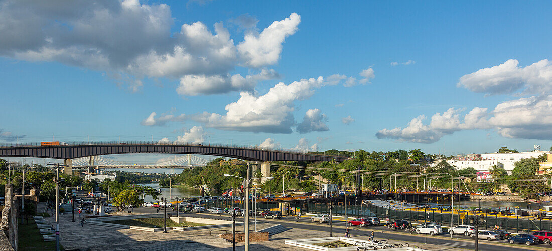 Bridges over the Ozama River at the port of Santo Domingo in the Dominican Rebublic.