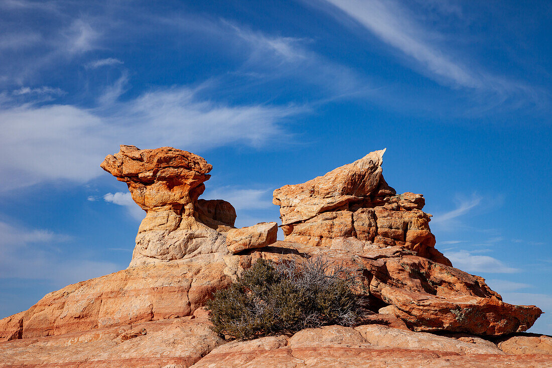 Erodierte Navajo-Sandsteinformationen in South Coyote Buttes, Vermilion Cliffs National Monument, Arizona