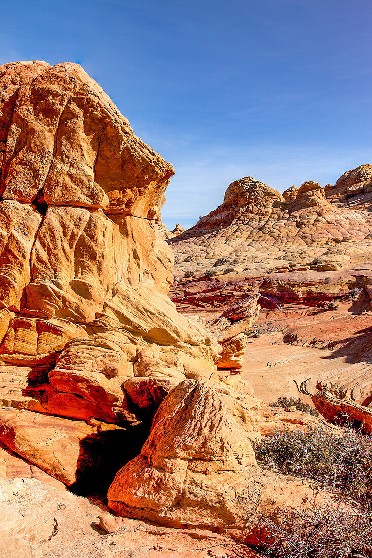 Eroded Navajo sandstone formations in South Coyote Buttes, Vermilion Cliffs National Monument, Arizona.