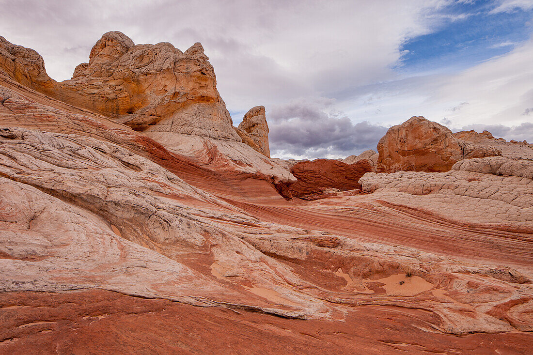 Eroded Navajo sandstone formations in the White Pocket Recreation Area, Vermilion Cliffs National Monument, Arizona.