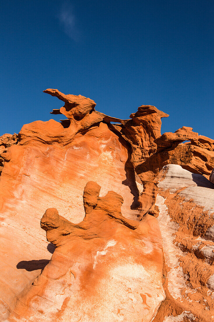 Fragile erodierte Azteken-Sandsteinformationen in Little Finland, Gold Butte National Monument, Nevada