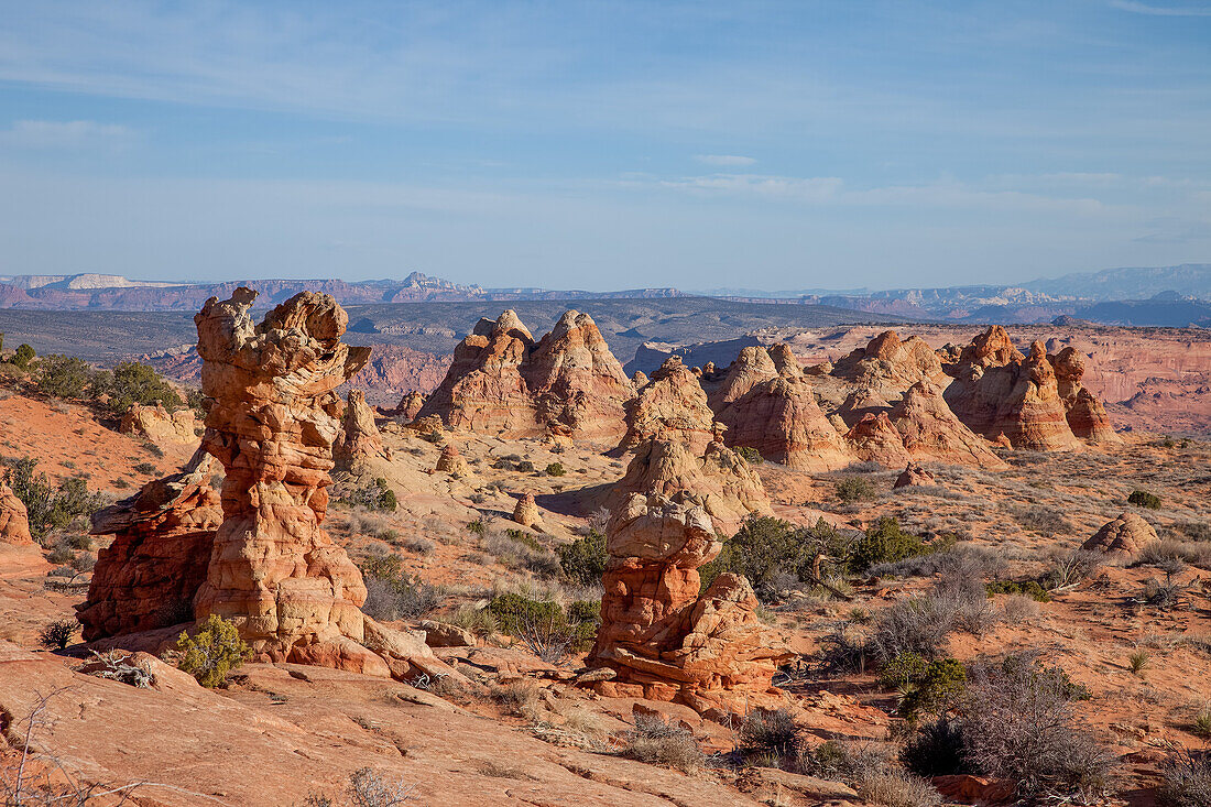 Eroded Navajo sandstone formations in South Coyote Buttes, Vermilion Cliffs National Monument, Arizona.