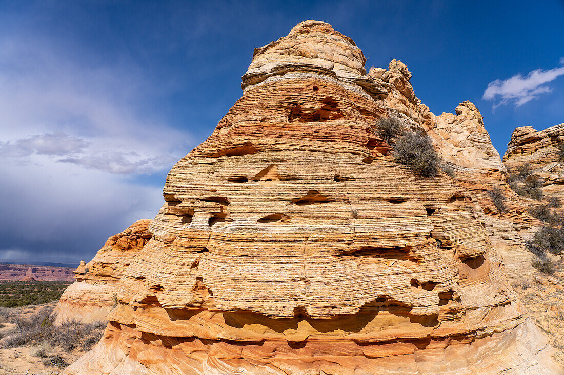 Eroded Navajo sandstone rock formations near South Coyote Buttes, Vermilion Cliffs National Monument, Arizona.