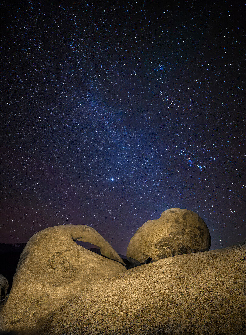 Milky Way over Mobius Arch in the Alabama Hills near Lone Pine, California.