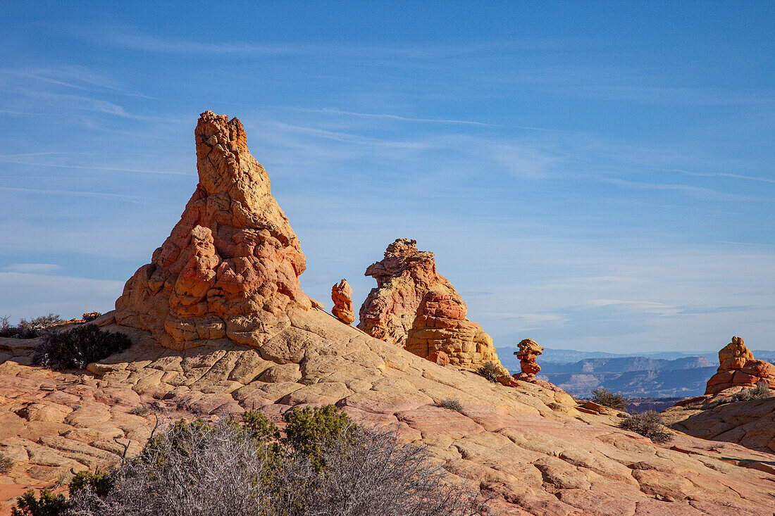 Eroded Navajo sandstone formations in South Coyote Buttes, Vermilion Cliffs National Monument, Arizona.