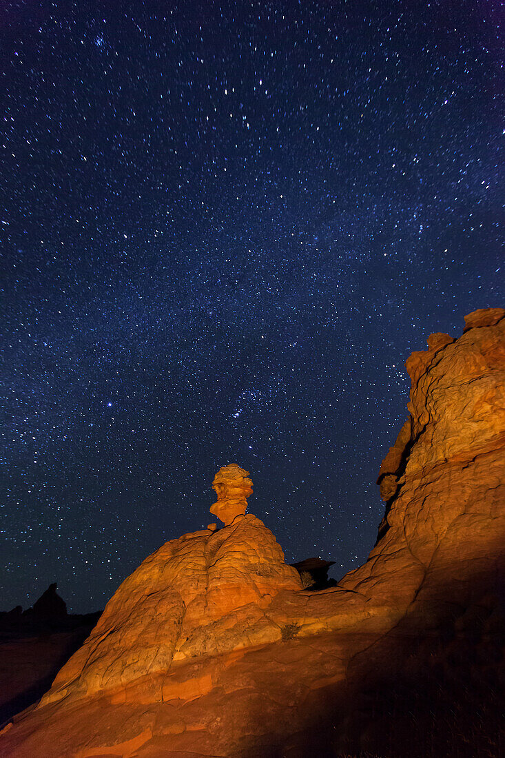 The Milky Way over South Coyote Buttes in the Vermilion Cliffs National Monument in Arizona.