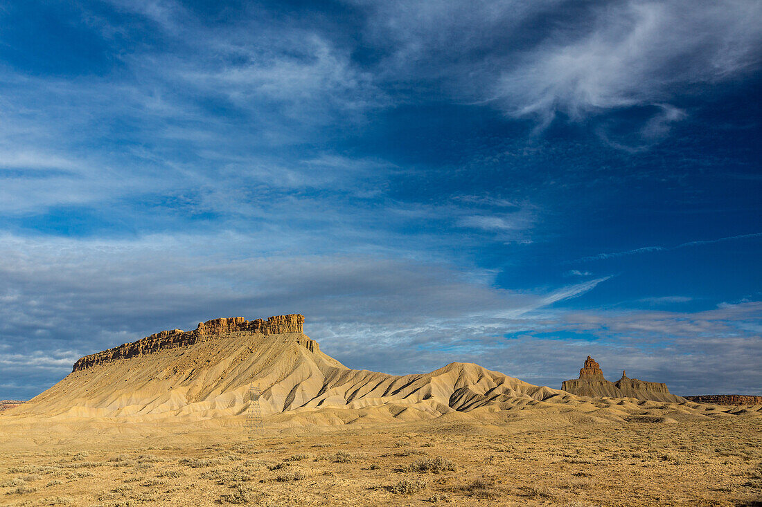 Head Draw Mesa & the Squaw and Papoose buttes on the Ute Mountain Indian Reservation near the Four Corners area in Colorado.
