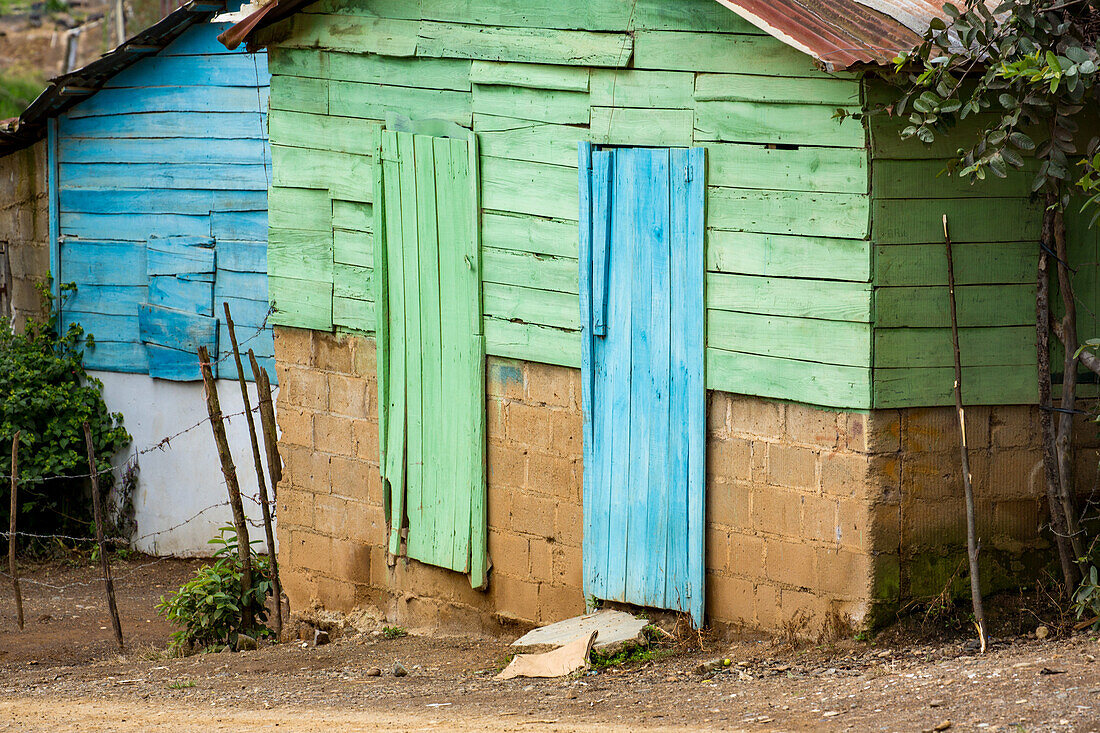 A typical house on a farm in the mountains near Constanza in the Dominican Republic.