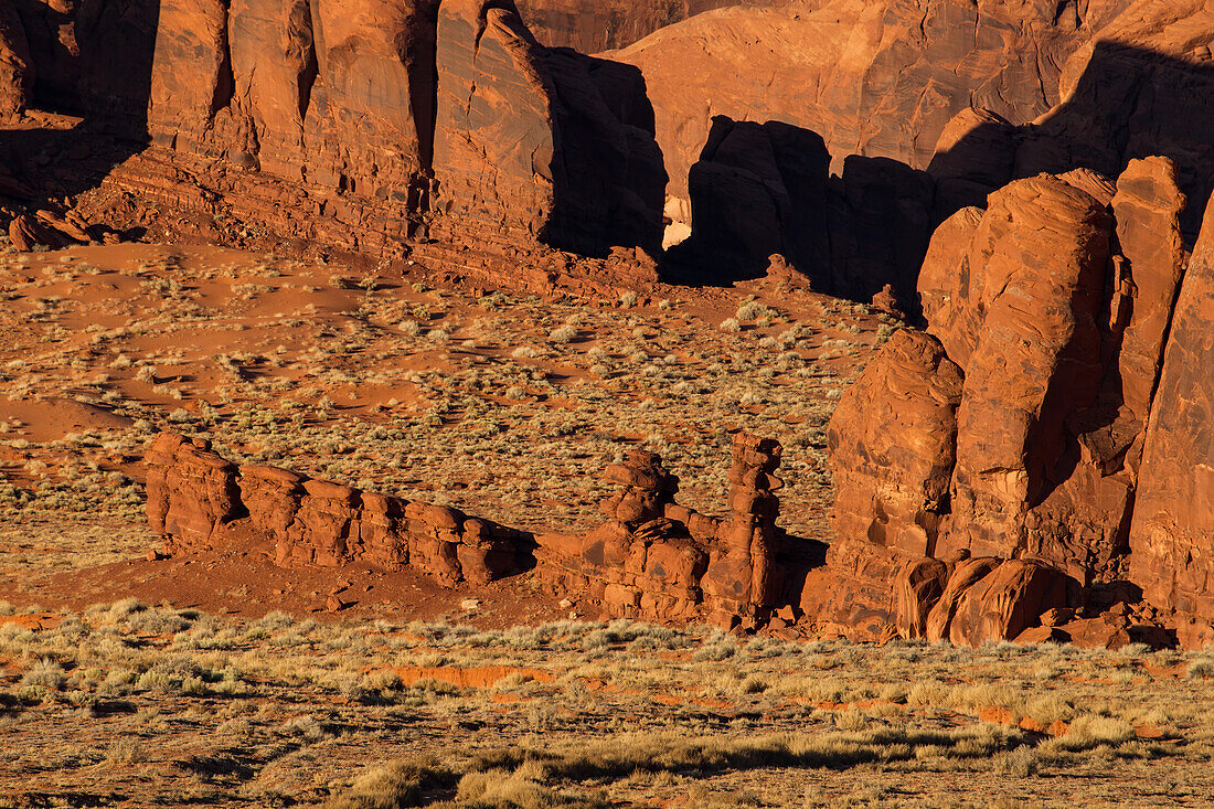 Submarine Rock, a sandstone formation in the Monument Valley Navajo Tribal Park in Arizona.