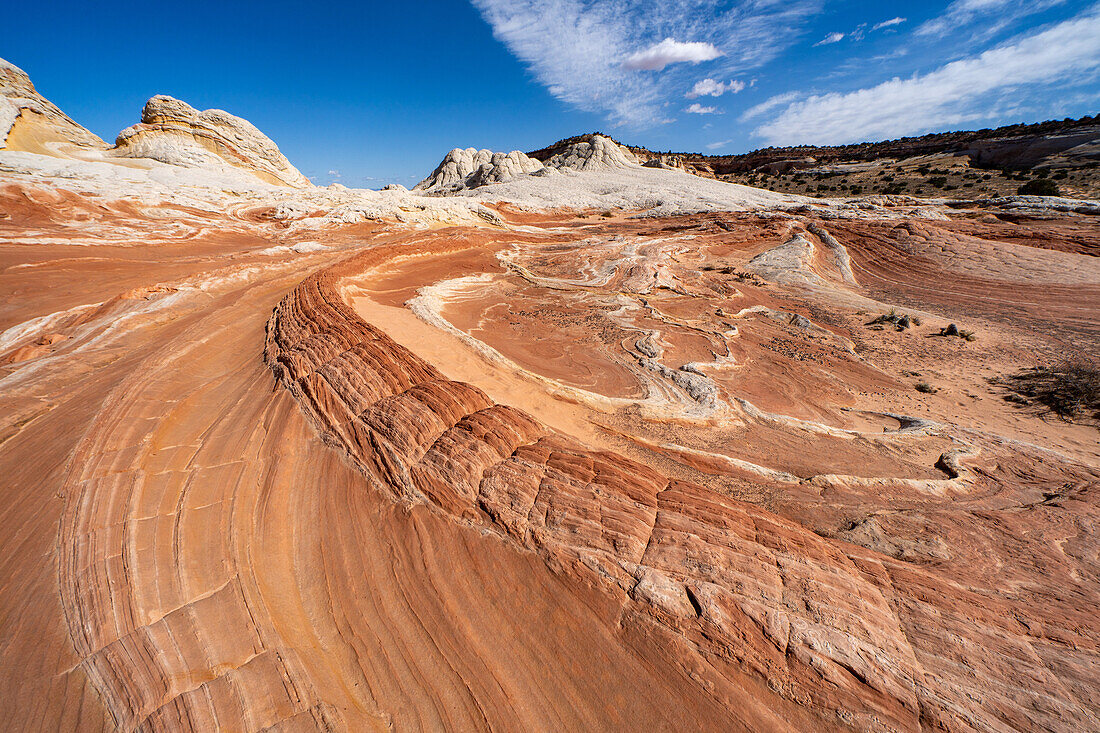 The Dragon's Tail, a colorful eroded sandstone formation. White Pocket Recreation Area, Vermilion Cliffs National Monument, Arizona.