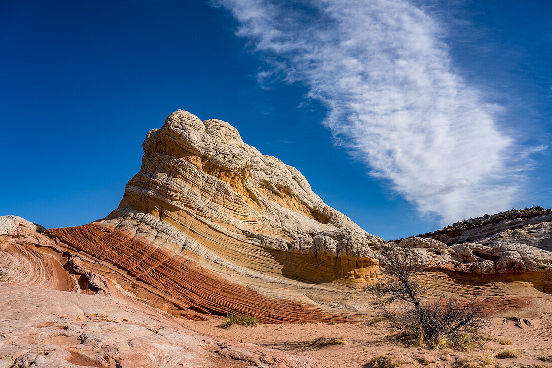 Lollipop Rock, a sandstone formation in the White Pocket Recreation Area, Vermilion Cliffs National Monument, Arizona.