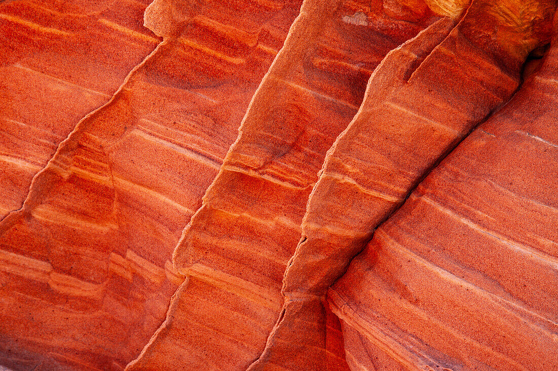 Very thin, fragile sandstone fins in Navajo sandstone formations. South Coyote Buttes, Vermilion Cliffs National Monument, Arizona. Geologically, these fins are called compaction bands.