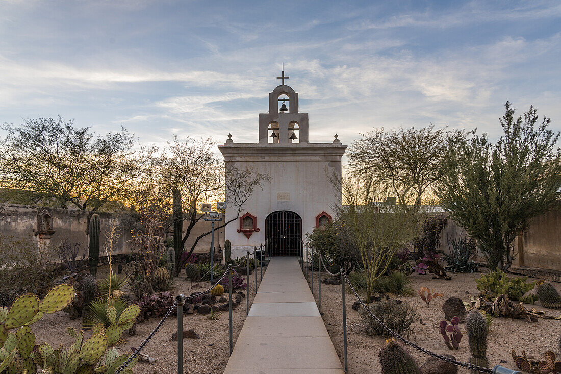 Detail of the mortuary chapel of the Mission San Xavier del Bac, Tucson Arizona.