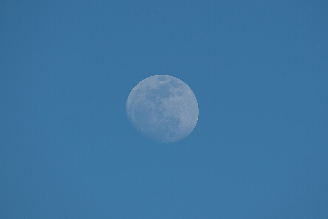 The super wolf moon on 21 January 2019 prior to the total lunar eclipse later that night, viewed from Uxmal, Yucatan, Mexico.