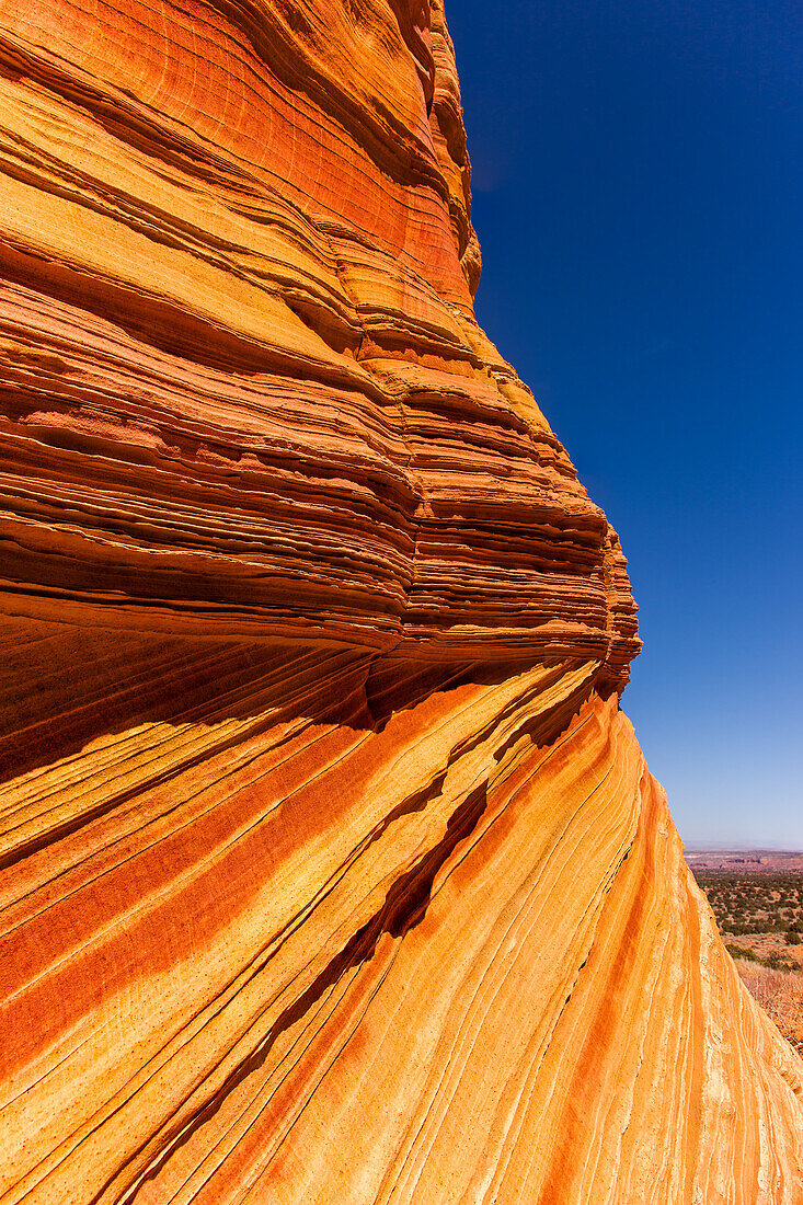 Zerbrechliche Sandsteinrippen und Querschichten in Navajo-Sandsteinformationen. South Coyote Buttes, Vermilion Cliffs National Monument, Arizona