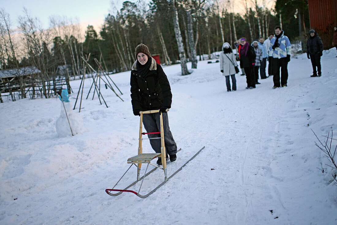 In the Reindeer farm of Tuula Airamo, a S?mi descendant, by Muttus Lake. Inari, Lapland, Finland