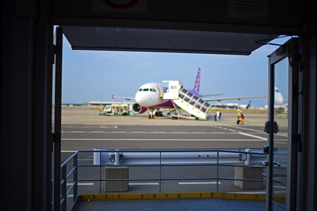 Peach flight from Kansai Airport to Ishigaki in Okinawa, Japan