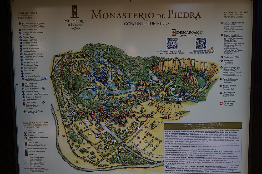 Naturpark Monasterio de Piedra, rund um das Monasterio de Piedra (Steinkloster) in Nuevalos, Zaragoza, Spanien