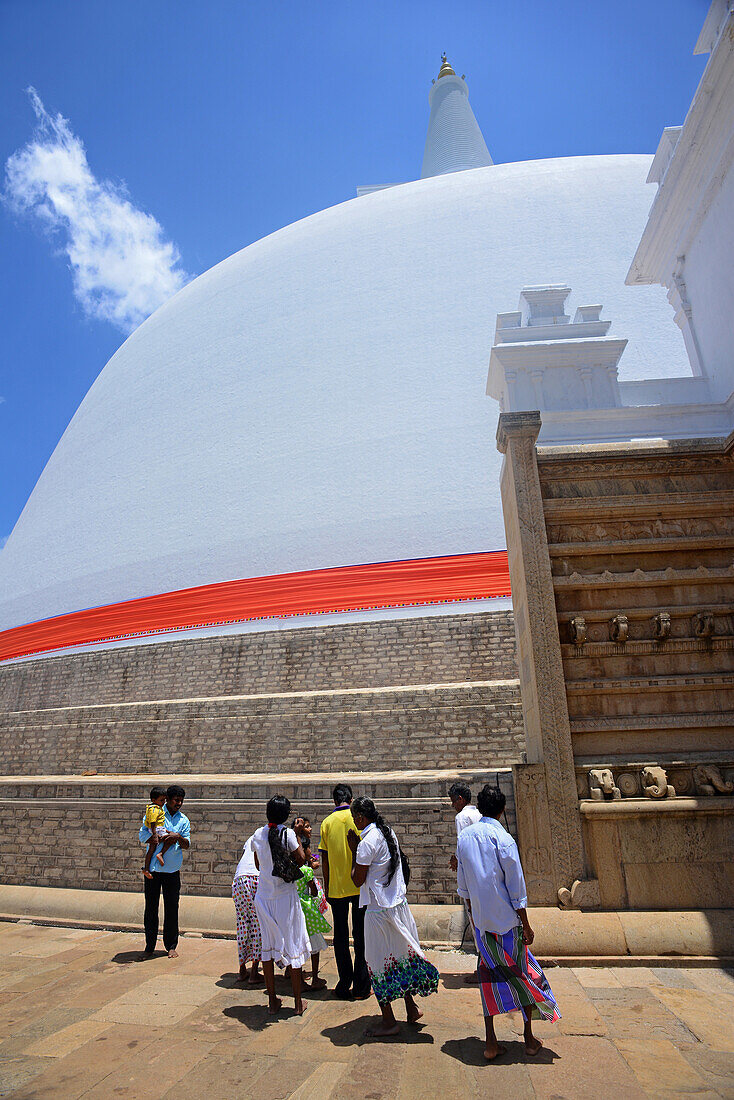 Ruwanwelisaya, a stupa in Anuradhapura, Sri Lanka, considered a marvel for its architectural qualities and sacred to many Buddhists all over the world.