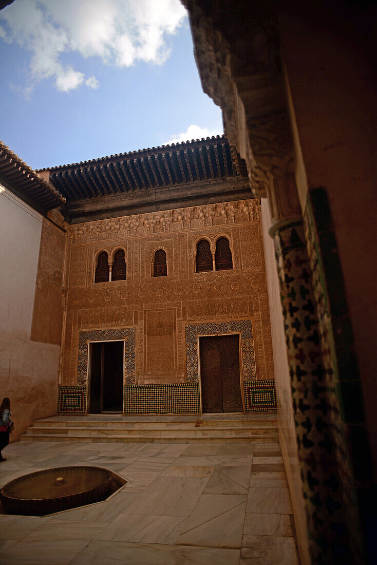 Nasrid Palaces at The Alhambra, palace and fortress complex located in Granada, Andalusia, Spain