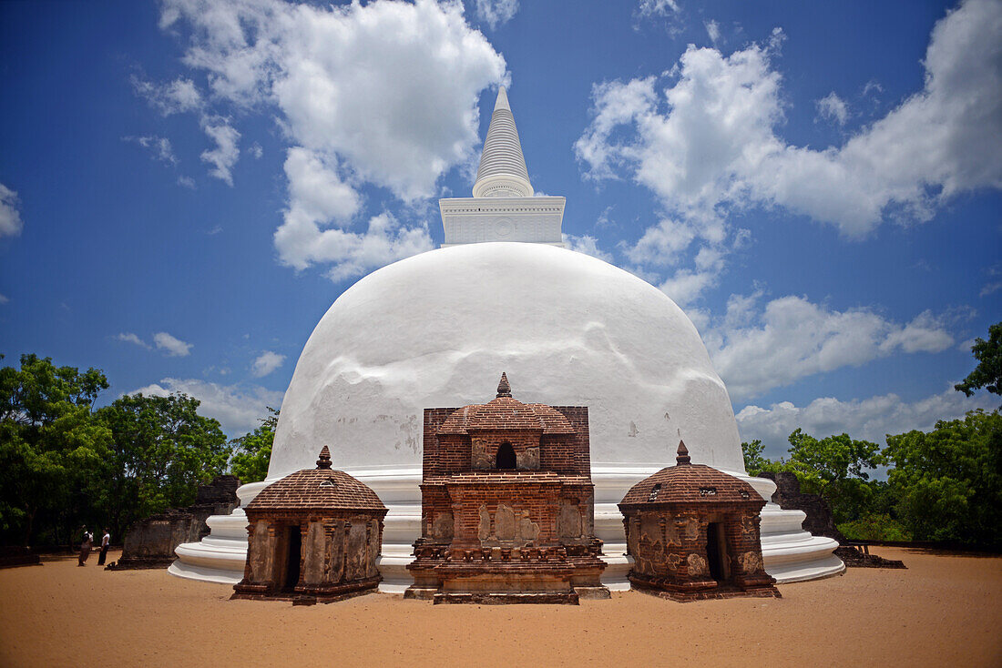 Dagaba Kiri Vihara, built in honour of the king`s queen, in The Ancient City Polonnaruwa, Sri Lanka