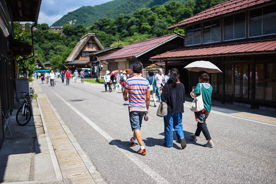 Shirakawa-go, traditional village showcasing a building style known as gassho-zukuri, Gifu Prefecture, Japan