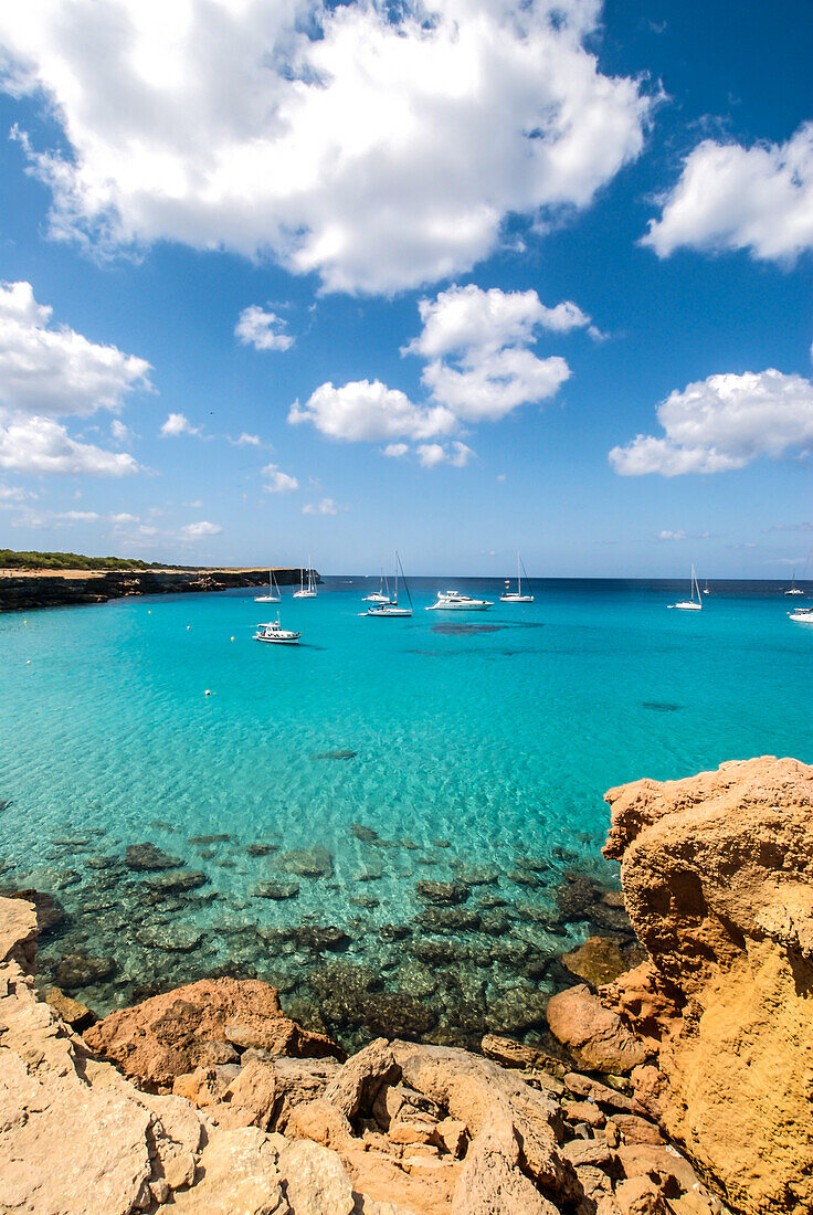 Cala Saona beach in Formentera, Balearic Islands, Spain