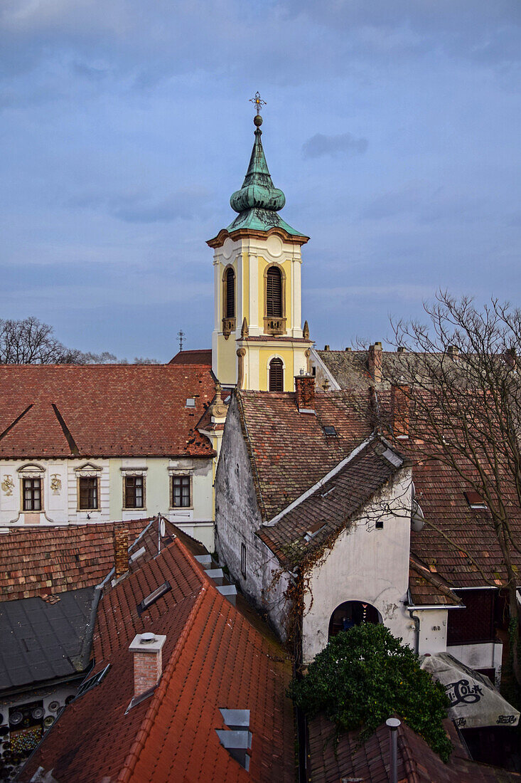 Streets of Szentendre, a riverside town in Pest County, Hungary,