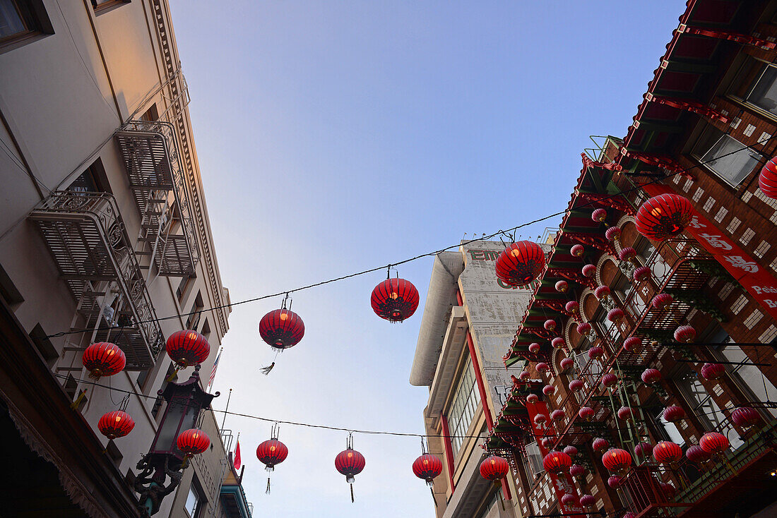 Streets of Chinatown in San Francisco, California.