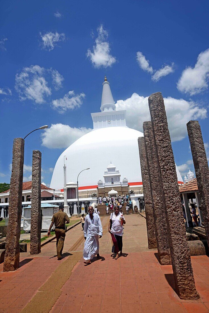 Ruwanwelisaya, a stupa in Anuradhapura, Sri Lanka, considered a marvel for its architectural qualities and sacred to many Buddhists all over the world.