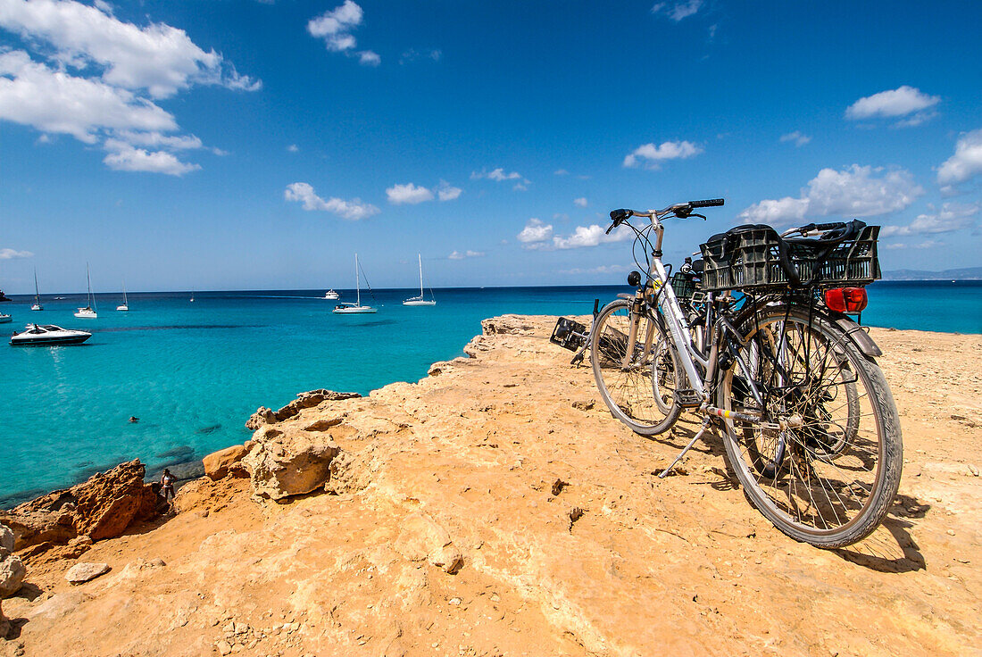 Cala Saona beach in Formentera, Balearic Islands, Spain