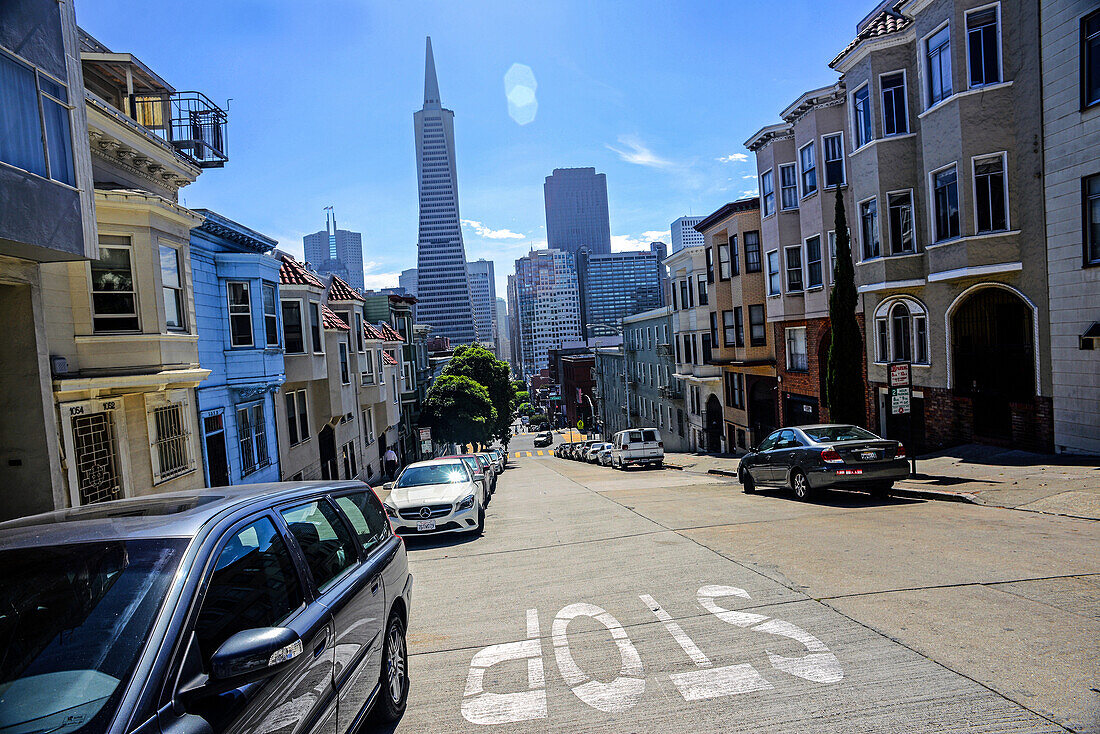 Blick auf den Financial District in San Francisco