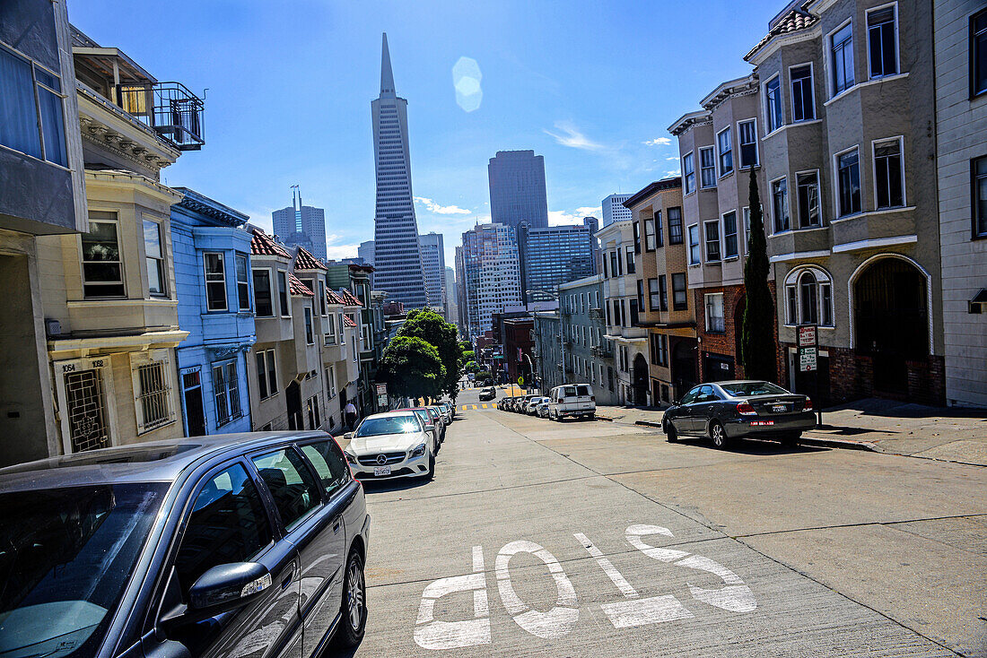 View of Financial District in San Francisco.