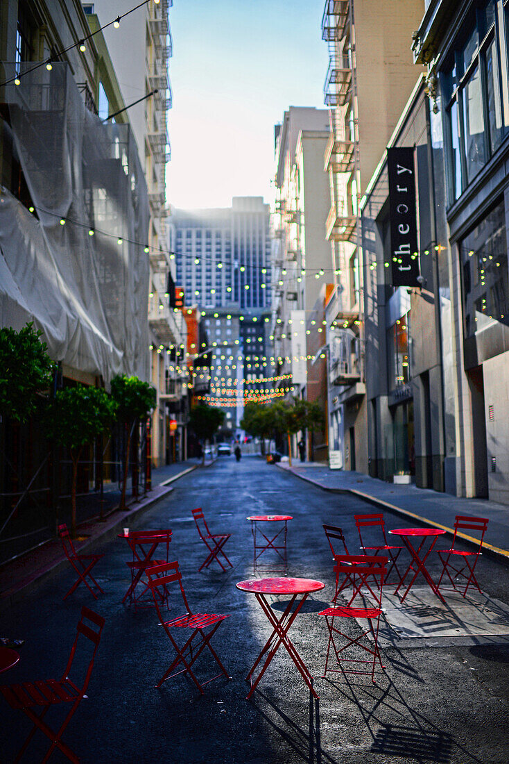 Commercial streets off Union Square, San Francisco.