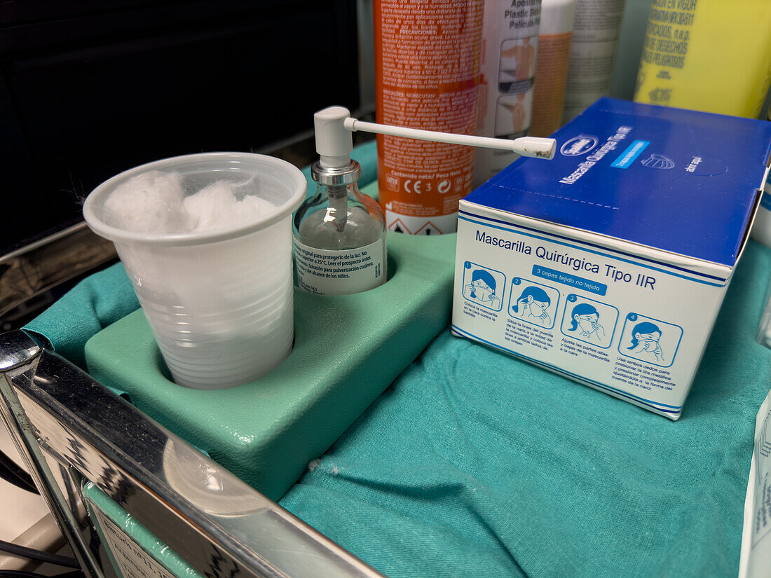 Medical equipment in hospital emergency room