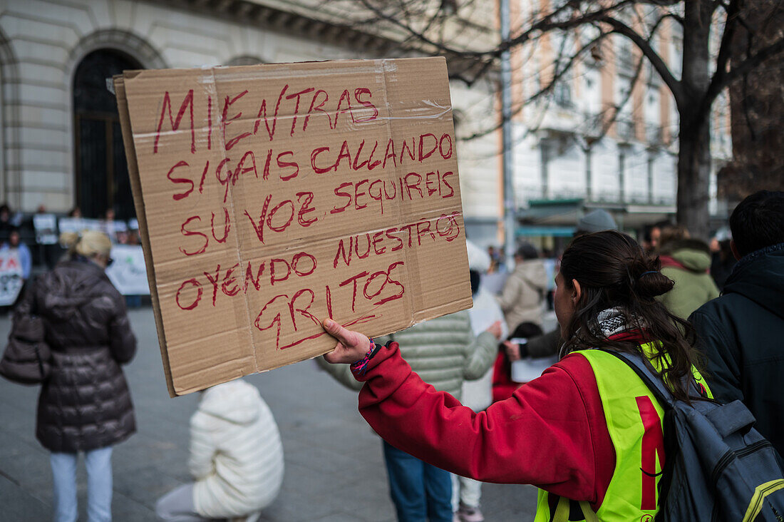 Thousands of people demonstrate in Spain to demand an end to hunting with dogs, Zaragoza, Spain