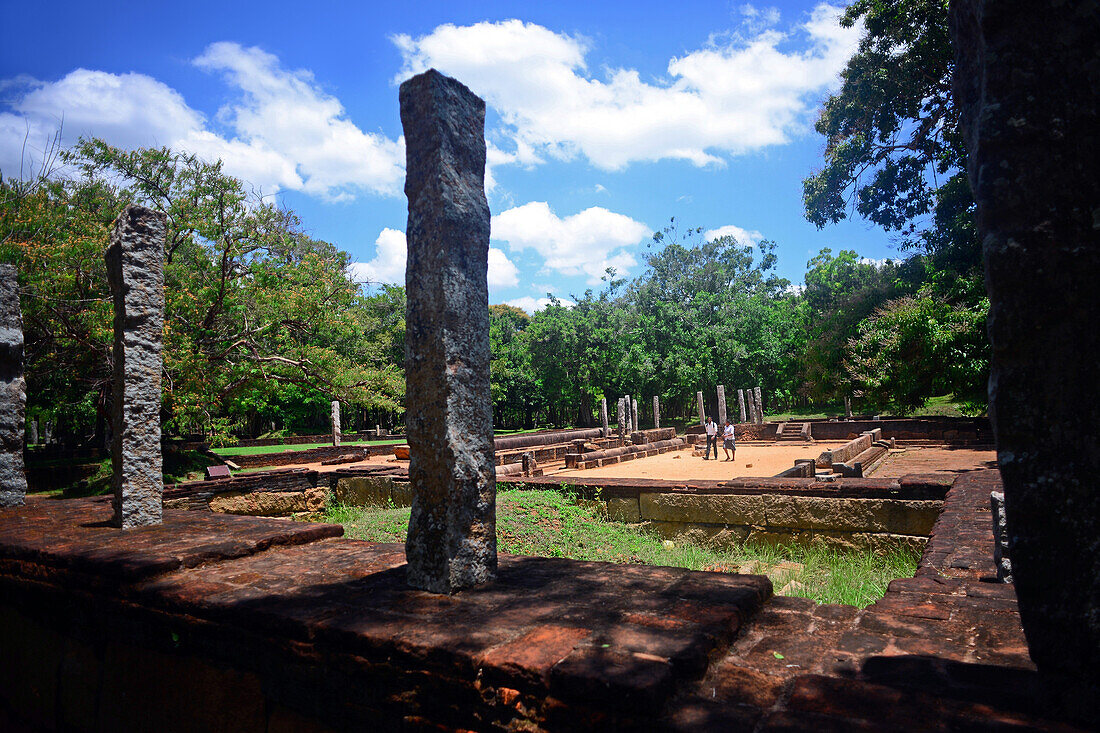 Main refectory in the Abhayagiriya complex ruins, Anuradhapura, Sri Lanka