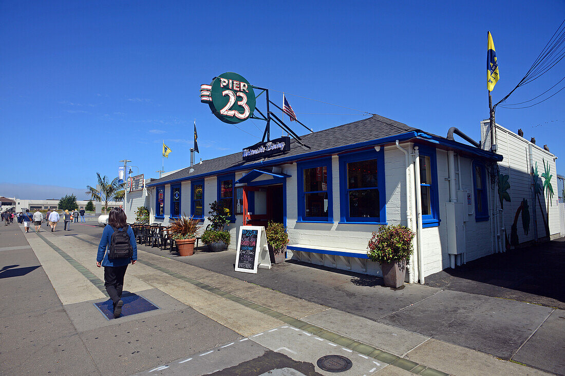 Pier 23 Cafe im Hafen von San Francisco, Kalifornien