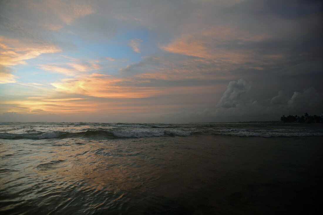 Hikkaduwa beach at sunset, Sri Lanka