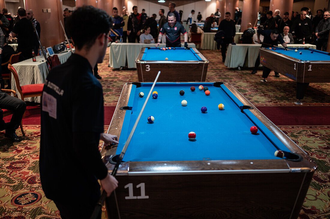 Nationaler Wettbewerb der 8-Ball Pool Tour im Boston Hotel, Zaragoza, Spanien