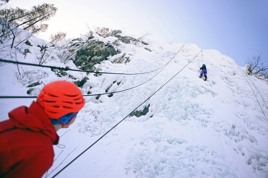 Ice Climbing in Pyha, Lapland, Finland