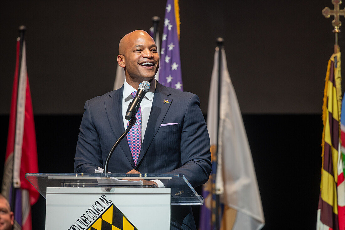 Maryland Governor Wes Moore giving a speech