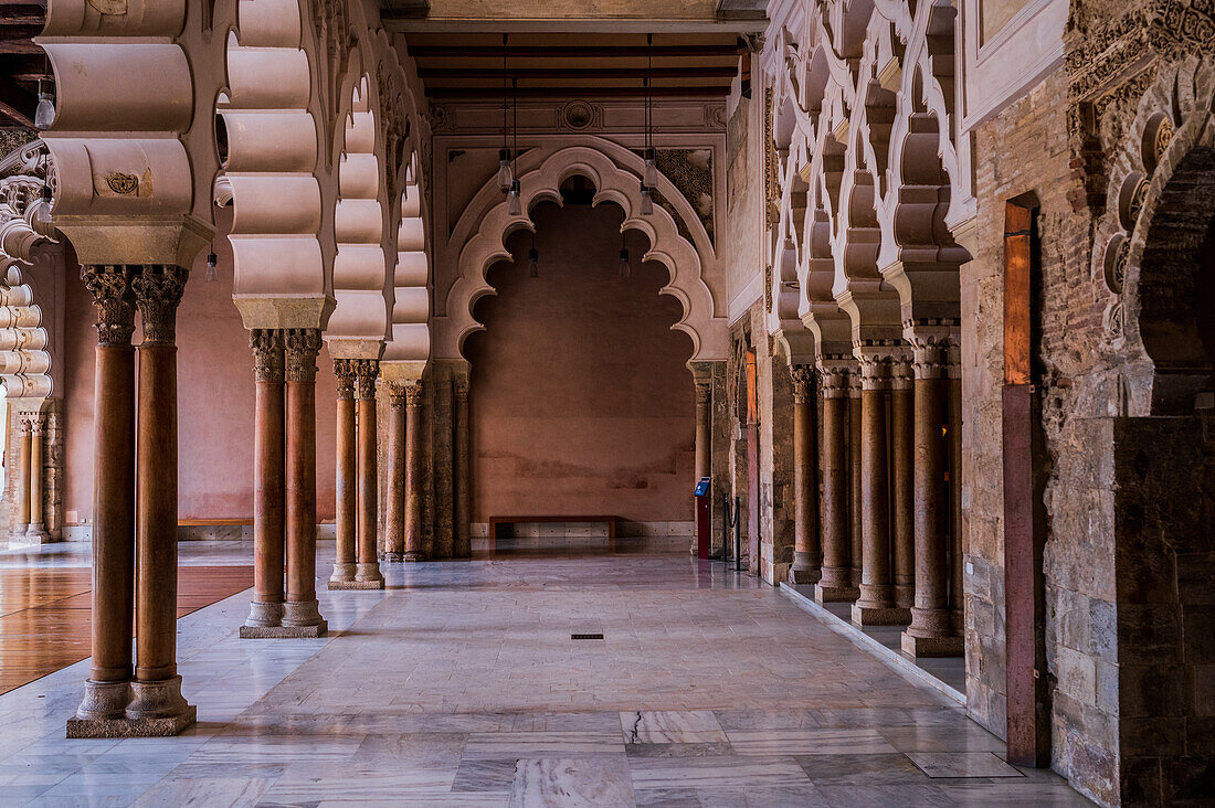 The Aljaferia Palace is a fortified medieval palace built during the second half of the 11th century in the Taifa of Zaragoza in Al-Andalus, present day Zaragoza, Aragon, Spain.