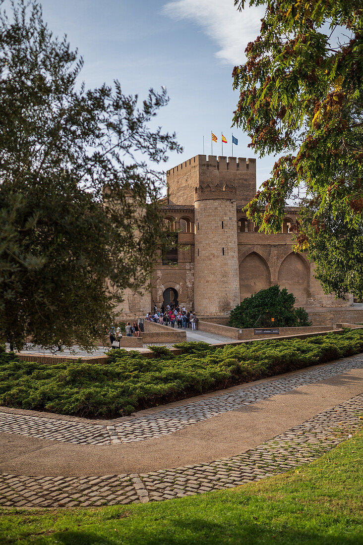 The Aljaferia Palace is a fortified medieval palace built during the second half of the 11th century in the Taifa of Zaragoza in Al-Andalus, present day Zaragoza, Aragon, Spain.