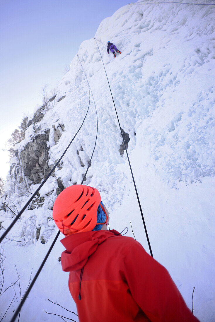 Ice Climbing in Pyha, Lapland, Finland