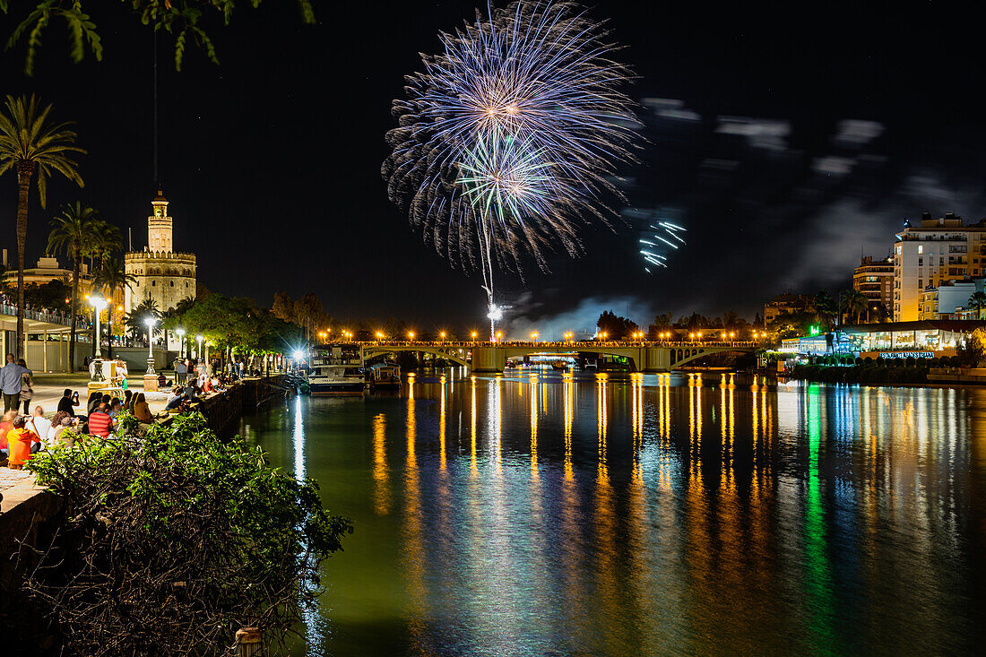 Fireworks over Seville, Spain